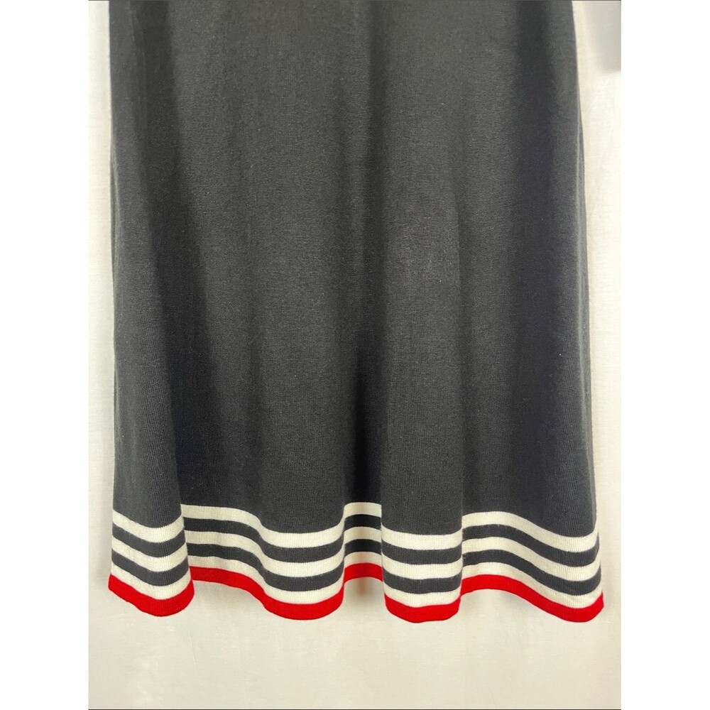JH Black Midi A Line Dress with Red and White Stripes - Picture 3 of 7